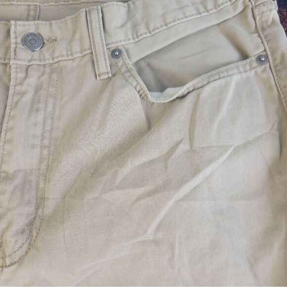Levi’s 514 Beige Jeans Men Size 38X30 Tan Khaki Straight Black Patch White Tab - Picture 6 of 15
